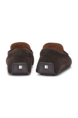 Penny-trim moccasins in suede by HUGO BOSS