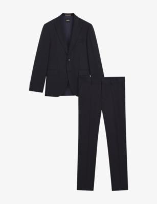 Pinstriped Regular-Fit Wool Suit by HUGO BOSS