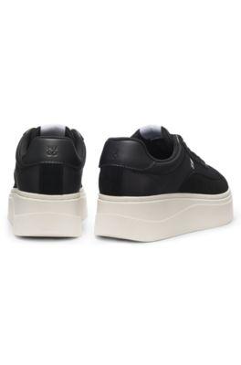 Platform sneakers with suede trims and comfort insole by HUGO BOSS