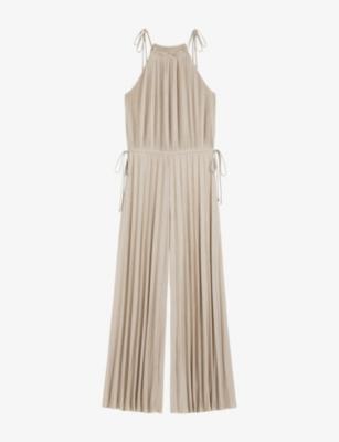Pleated Halterneck Stretch-Jersey Jumpsuit by HUGO BOSS