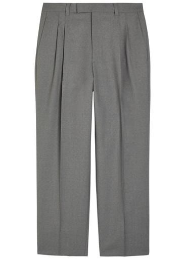 Pleated straight-leg wool trousers by HUGO BOSS