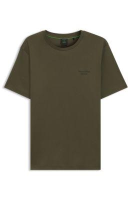 Porsche x BOSS mercerized-cotton T-shirt with reflective branding by HUGO BOSS