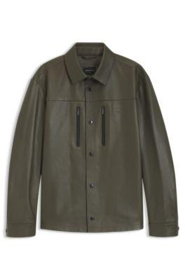 Porsche x BOSS regular-fit shirt in napa leather by HUGO BOSS