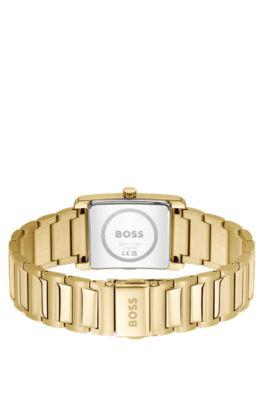 Principle gold-tone watch with silver-white dial by HUGO BOSS