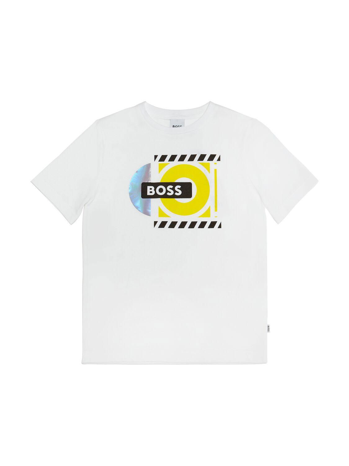 Printed Cotton Jersey T-shirt by HUGO BOSS