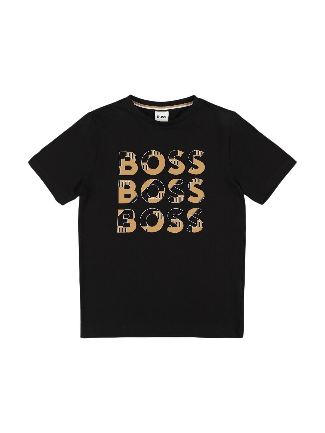 Printed Cotton Jersey T-shirt by HUGO BOSS