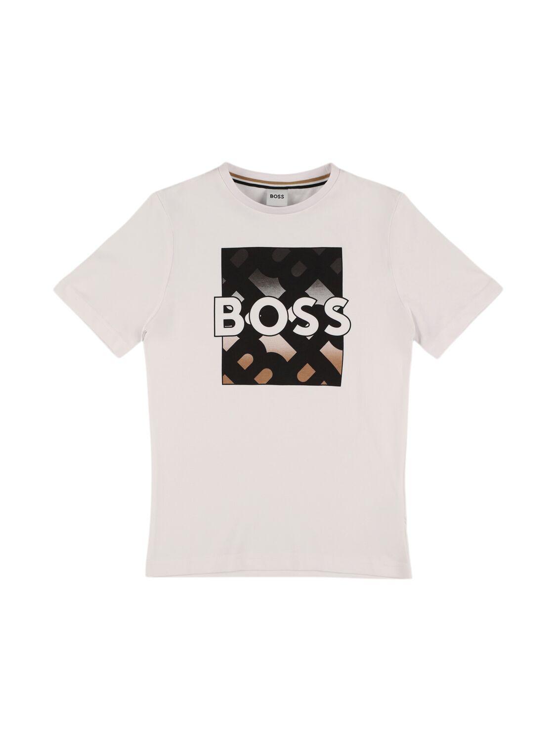 Printed Cotton Jersey T-shirt by HUGO BOSS