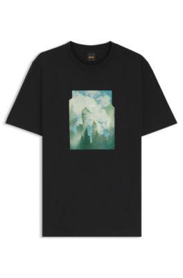 Printed-artwork T-shirt in cotton jersey by HUGO BOSS
