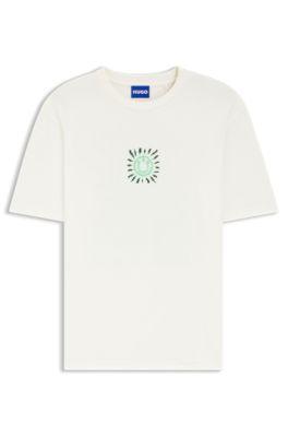 Printed-artwork T-shirt in cotton jersey by HUGO BOSS