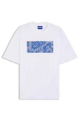 Printed-artwork T-shirt in cotton jersey by HUGO BOSS