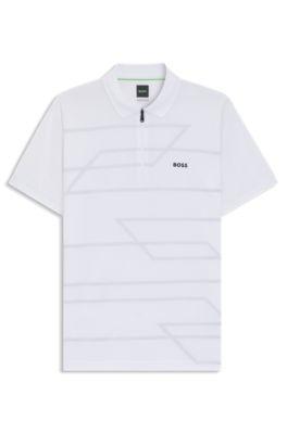 Printed-pattern slim-fit polo shirt in cotton jersey by HUGO BOSS