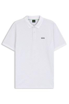 Printed polo shirt in cotton piqu&eacute; by HUGO BOSS