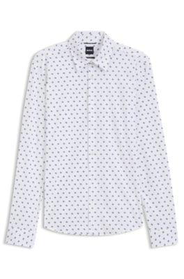 Printed regular-fit shirt in performance-stretch jersey by HUGO BOSS