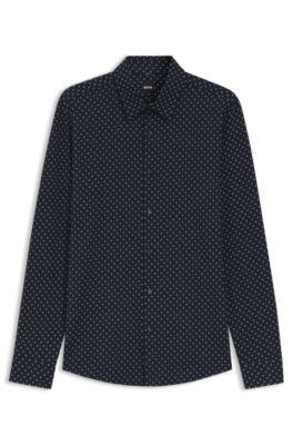 Printed slim-fit shirt in a cotton blend by HUGO BOSS