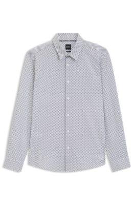 Printed slim-fit shirt in a cotton blend by HUGO BOSS