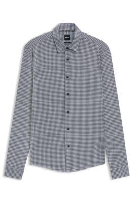 Printed slim-fit shirt in flex-weave fabric by HUGO BOSS