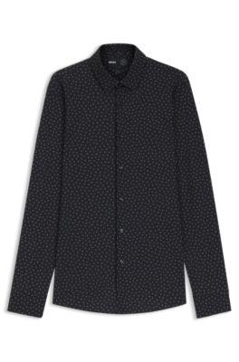 Printed slim-fit shirt in performance-stretch jersey by HUGO BOSS Printed slim-fit shirt in performance-stretch jersey by HUGO BOSS