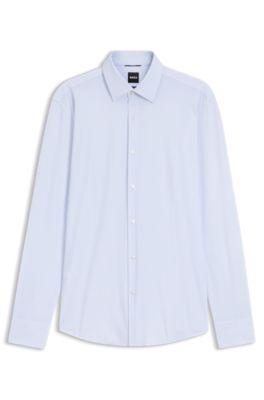 Printed slim-fit shirt in performance-stretch jersey by HUGO BOSS