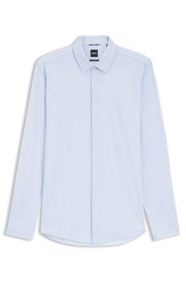 Printed slim-fit shirt in performance-stretch jersey by HUGO BOSS