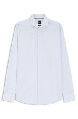Printed slim-fit shirt in wrinkle-free cotton twill by HUGO BOSS