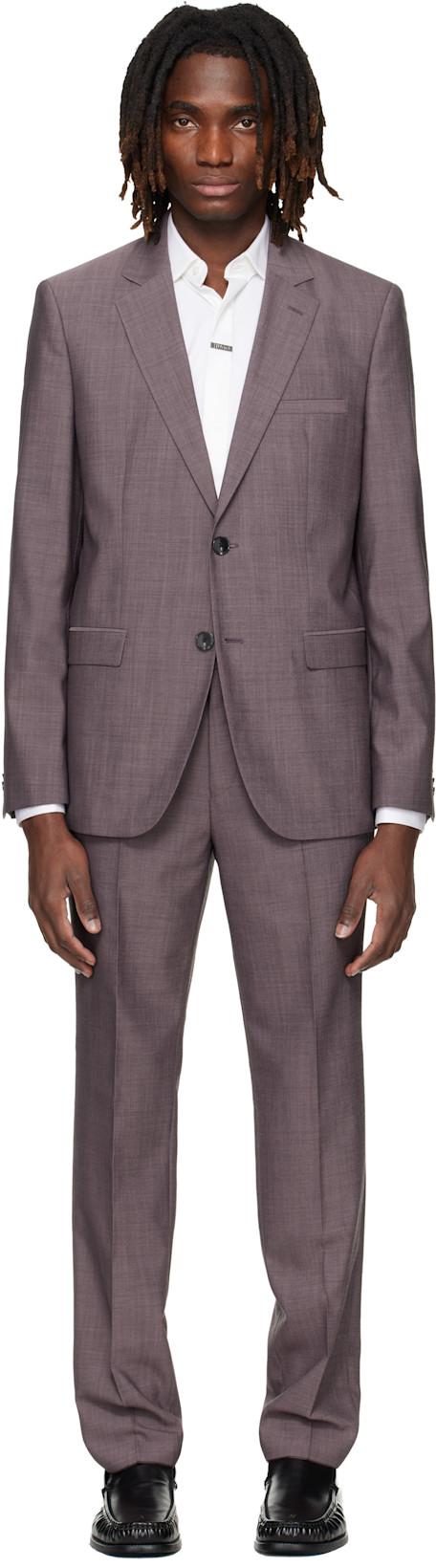Purple Two-Piece Extra-Slim-Fit Wool-Blend Suit by HUGO BOSS