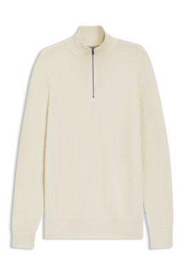 Quarter-zip sweater in cotton by HUGO BOSS