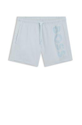 Quick-drying swim shorts with printed logo by HUGO BOSS