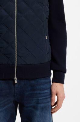 Quilted-front jacket in knitted wool by HUGO BOSS