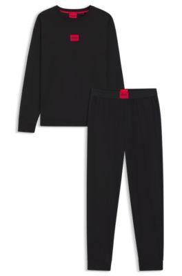 Red-logo pyjamas in stretch cotton by HUGO BOSS