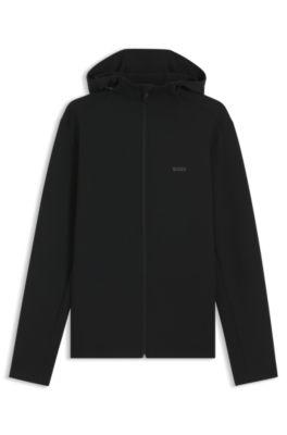 Reflective-detail zip-up hoodie with odour control by HUGO BOSS