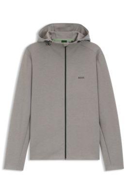 Reflective-detail zip-up hoodie with odour control by HUGO BOSS