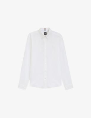 Regular-Fit Long-Sleeve Stretch-Linen Shirt by HUGO BOSS