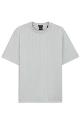 Regular-fit T-shirt in cotton with raised jacquard structure by HUGO BOSS