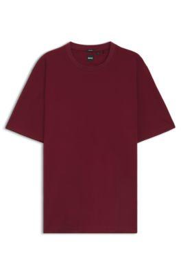 Regular-fit T-shirt in micro-patterned mercerized cotton by HUGO BOSS