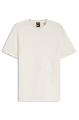 Regular-fit T-shirt in striped cotton by HUGO BOSS