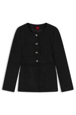 Regular-fit blazer in sparkling boucl&eacute; by HUGO BOSS