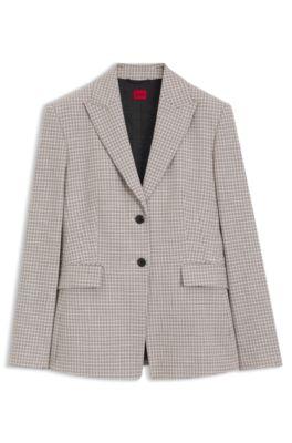 Regular-fit blazer with micro check by HUGO BOSS