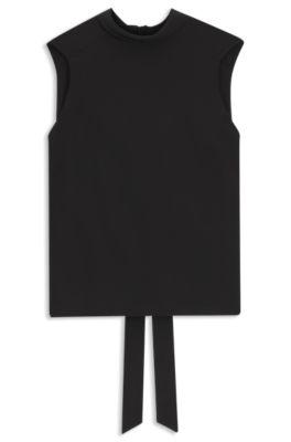 Regular-fit blouse in sandwashed silk with tie neck by HUGO BOSS