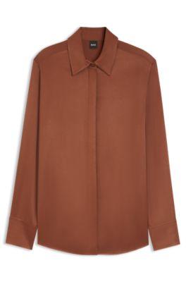 Regular-fit blouse in soft, lustrous fabric by HUGO BOSS