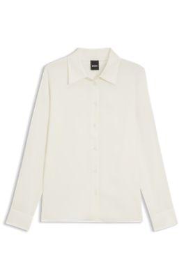 Regular-fit blouse in stretch silk by HUGO BOSS