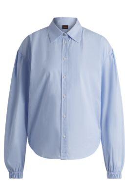 Regular-fit blouse in striped cotton poplin by HUGO BOSS