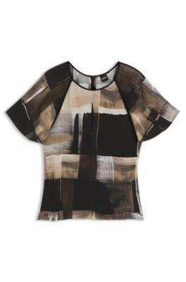 Regular-fit blouse with modern print by HUGO BOSS