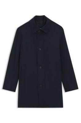 Regular-fit coat in patterned stretch fabric by HUGO BOSS