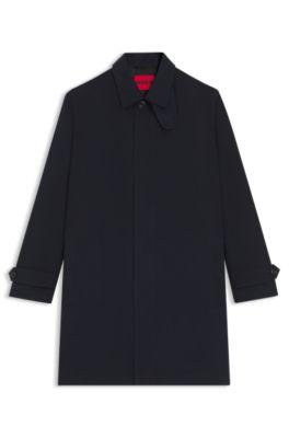 Regular-fit coat in water-repellent gabardine by HUGO BOSS