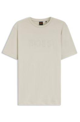Regular-fit cotton T-shirt with modern logo by HUGO BOSS
