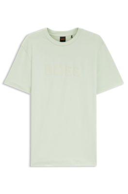 Regular-fit cotton T-shirt with modern logo by HUGO BOSS