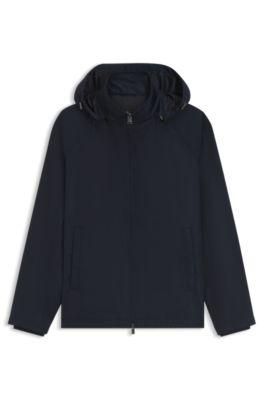 Regular-fit hoodied jacket with water-repellent finish by HUGO BOSS