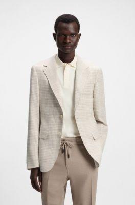 Regular-fit jacket in checked cloth by HUGO BOSS