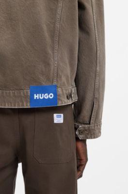 Regular-fit jacket in washed denim by HUGO BOSS
