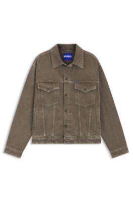 Regular-fit jacket in washed denim by HUGO BOSS